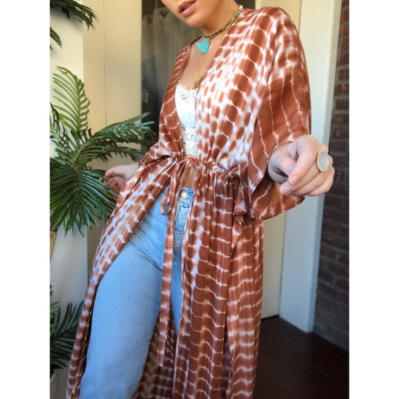 Last 1 ✨SHARA Tie Dye Kimono - Rust - Picture 7 of 8